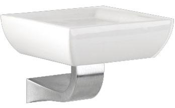 Мыльница настенная (цв. хром / белая керамика) Mimi ZZ