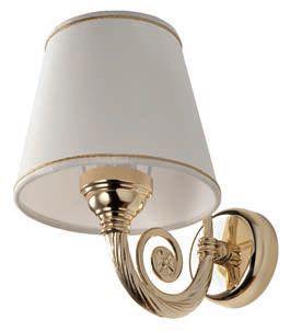 Светильник 16x25x25hсм, (абажур круглый, цв. беж с золотой строчкой, крепление на стену, держ. цв. золото), Gaia ZZ