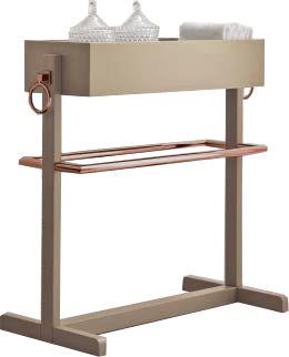 Полотенцедержатель напольный с контейнером 65х34хh65см, (цв. Beige Lucido / бронза), Oasis ZZ