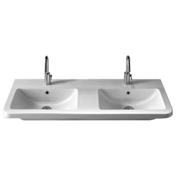 Раковина двойная 120х45см, по 1 отв.д/смесит. в каждой чаше, без крепл. арт. YR47, Erika pro ZZ