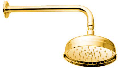 Верхний душ, круглый d30см, с antikalk, со стеновым кронштейном 35,8см, (цв.золото), Classica Nicolazzi ZZ