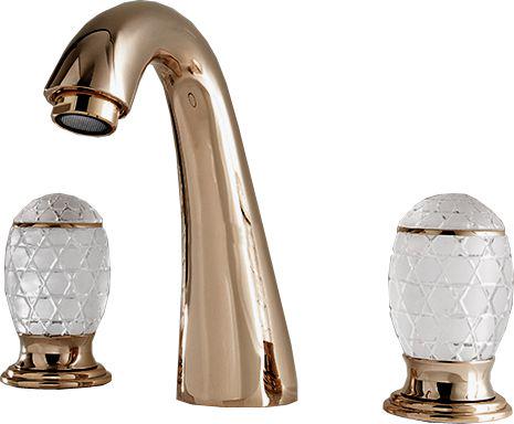 Смеситель для раковины на 3 отв., без д/к, (цв. бронза, ручки муранское стекло ручной работы), Venice ZZ