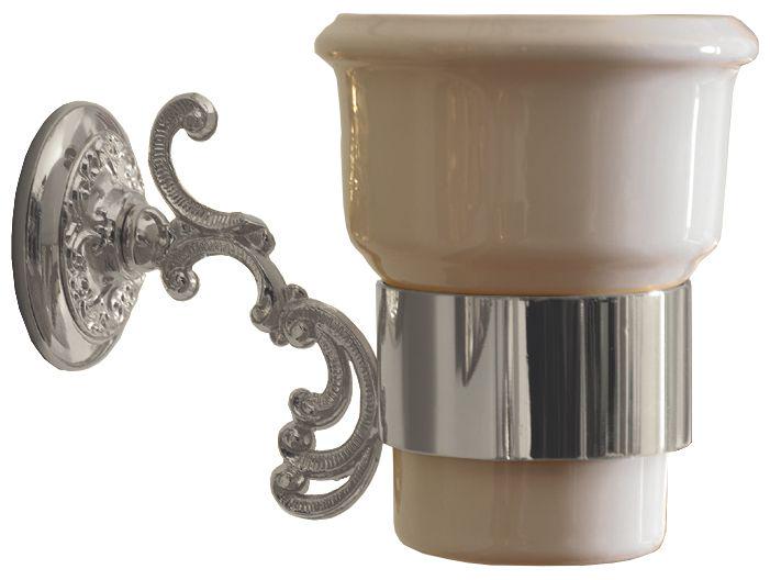 Стакан настенный, (цв.хром, керамика), Hermitage ZZ