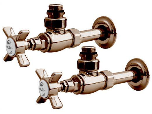 Монтажный компл., 2 крана, 2 розетки, 2 переходн., крепёж,  монтаж только с пластиковыми трубами d 16 х 2мм, (цв.бронза), Gaia ZZ