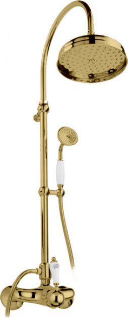 Смеситель для душа, со стационарным верхним душем d30см, лейка ручного душа, шланг в компл., (цв. бронза), Phoenix ZZ