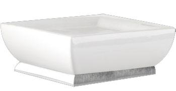 Мыльница настольная 110х110мм (цв. хром / белая керамика) Mimi ZZ