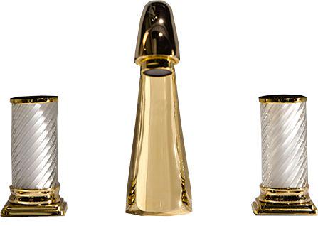 Смеситель для раковины на 3 отв., без д/к, (цв. золото, ручки муранское стекло ручной работы), Fortuny ZZ