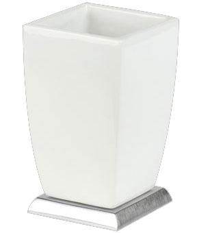 Стакан настольный 70х70хh117мм (цв. хром / белая керамика) Mimi ZZ