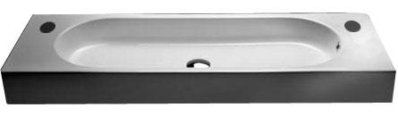 Раковина 110х35см, (c 2 отв. д/смес. ВЫСВЕРЛИВАЮТСЯ САМОСТОЯТЕЛЬНО!!!), накладная на столешницу (без креплен.YR47), Area ZZ