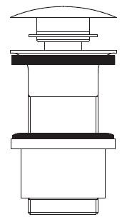Пробка для раковины без перелива "Click-clack" (цв.гальван.золото), Nicolazzi ZZ