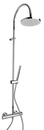 Смеситель-термостат для душа, со стационарным верхн.душем d20см., душевая лейка, шланг в компл., (цв.хром), Paini ZZ