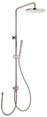 Душевая стойка с верхним, стационарным душем d200мм пластик и ручным душем, (цв.хром), RST3 ZZ