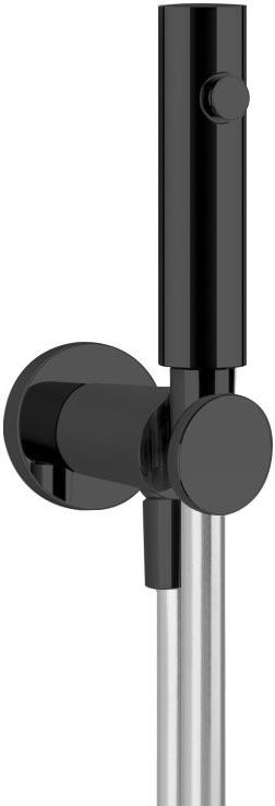 Гигиенический душ округлый (комплект: лейка, шланг 125см, кронштейн с подводом воды), (цв.Black Metal Brushed PVD), Gessi ZZ