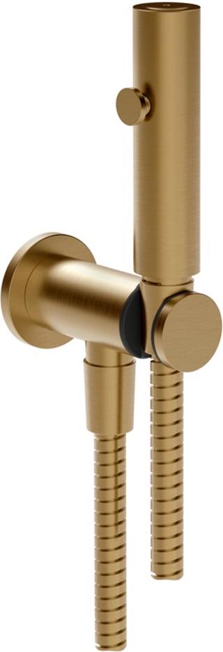 Гигиенический душ округлый (комплект: лейка, шланг 125см, кронштейн с подводом воды), (цв.Warm Bronze Br. PVD), Gessi ZZ