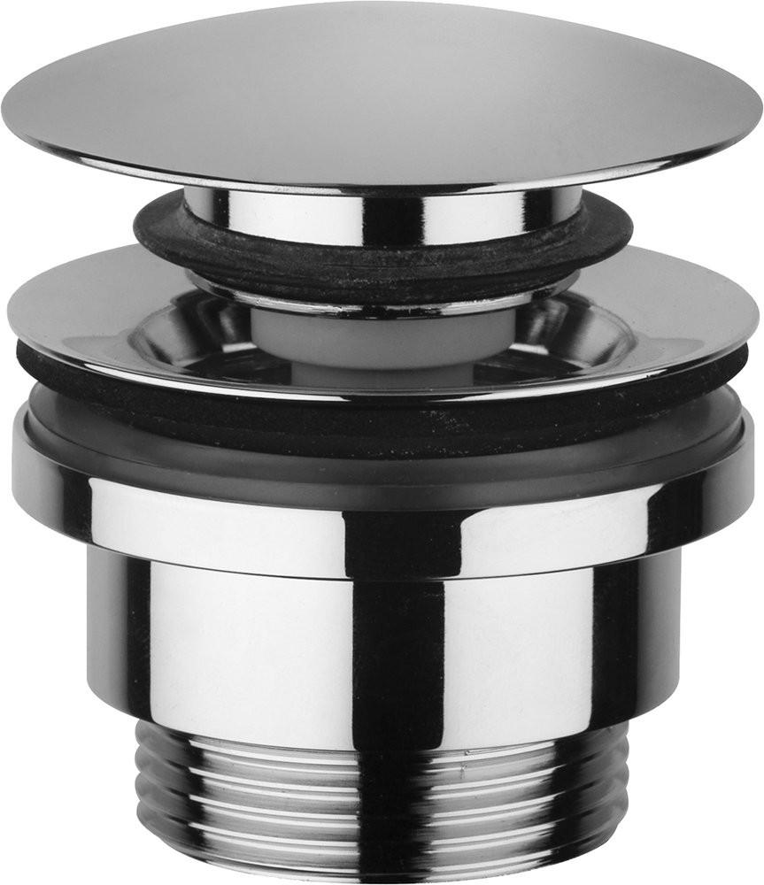 Донный клапан для сливного отверстия раковин без перелива и с переливом, нажимная Clic-Clac, G 1 1/4, (металл цв.хром), Paffoni ZZ