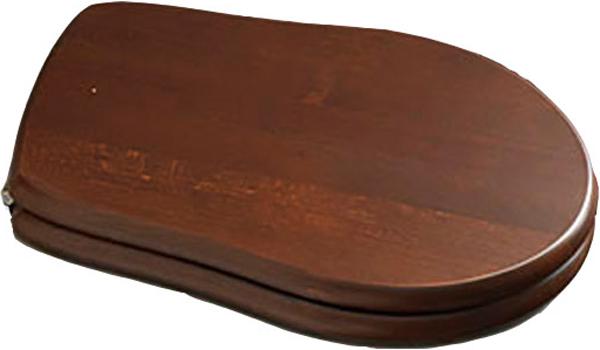 Сиденье для унитаза, без микролифта, (цв.орех, петли цв.хром), Retro ZZ