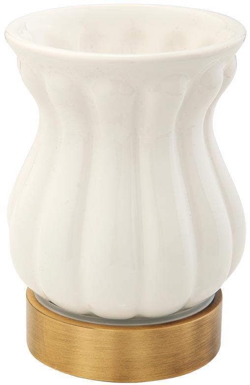 Стакан настольный, (керамика, держатель цв.бронза), Olivia ZZ