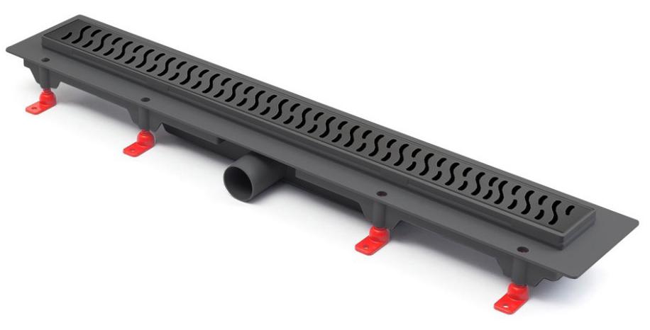 Душевой лоток Paini Harmony 650 мм D40, черный матовый ZZ