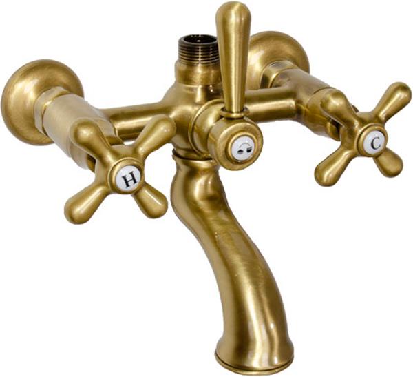 Смеситель для ванны, с переключателем ванна/душ, вывод воды сверху 3/4, для душ. стойки, (без душ.стойки), (цв.бронза), Nuova Brenta ZZ