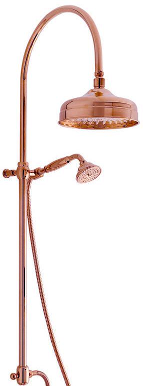 Душ.стойка с верхним душем d 20см, д/установки на смес.д/душа/ванны, (ручной душ,шланг, кронштейн, переключатель в компл.), (цв. бронза), Nicolazzi ZZ