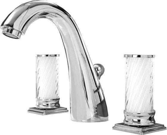 Смеситель для раковины на 3 отв., с д/к, (цв. хром, ручки муранское стекло ручной работы), Fortuny ZZ