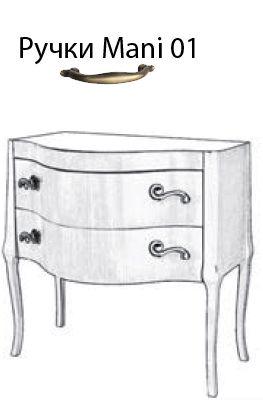 Тумба 85х52хh80см (цв. Perla), 2 выдвиж. ящика, 4 ножки, ручки арт. Mani 01. цв. бронза, (под раковину арт. LAVAB90), Suzie ZZ