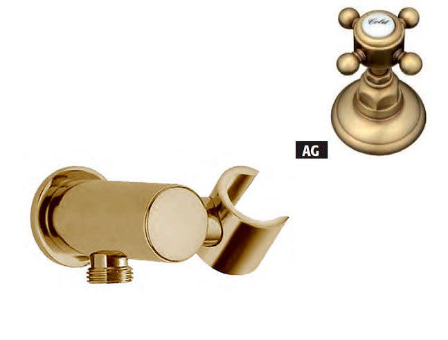 Кронштейн для ручного душа, совмещ. с подводом воды 1/2, (цв. Antique gold), Nicolazzi ZZ