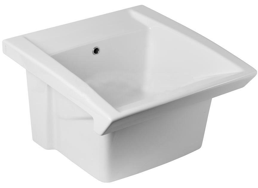 Раковина хозяйственная 60,5х60,5хh33см, стиральная без отв. для смесителя (2 намечен.отверстия), без сифона, без дерев.стир.доски., Hatria ZZ