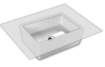 Раковина для установки под столешницу, (встраиваемая снизу) 500х380хh120(155)мм, прямоуг, без отв. для смесит., крепёж в компл., Happy Hour 11:15 ZZ