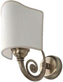 Светильник 16x25x25hсм, (абажур цв. беж с золотой строчкой, крепление на стену, держатель цв. бронза), Gaia ZZ