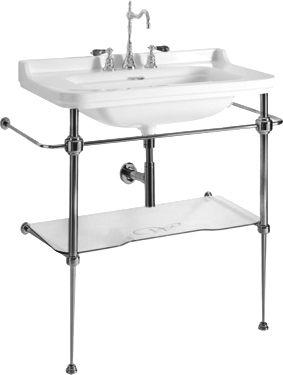 Структура металлическая, для установки под раковину 80см. арт.4141 хх, стекл. полка, крепёж в компл., (цв.хром), Waldorf ZZ