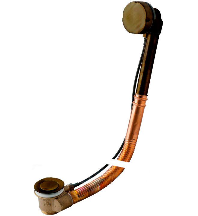 Слив-перелив автоматический для ванны, удлиненный 750-800мм, (цв.Tuscan brass темная бронза), Nicolazzi ZZ