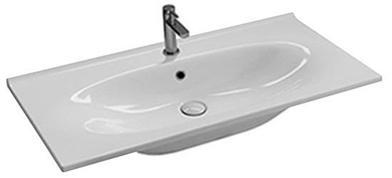 Раковина 100х48,5см для установки на тумбу, 1 отв. д/смесит., крепл.в компл., Le Fiabe ZZ