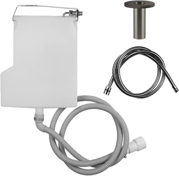 Система сбора воды для шланга ручного душа, монтируемого на борт ванны, (цв.Black Metal BrushedPVD), Gessi ZZ