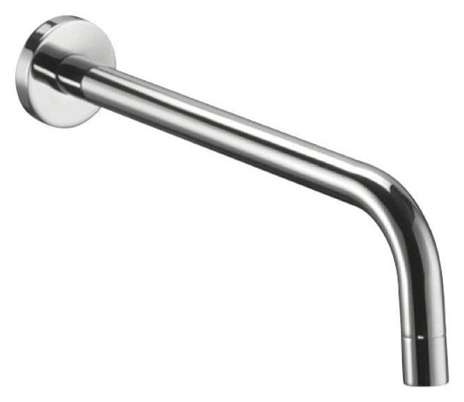 Излив из стены d.18, длина mm.245 подкл. 1/2'  с латунной накладкой d.70, (цв.хром), LIGHT ZZ