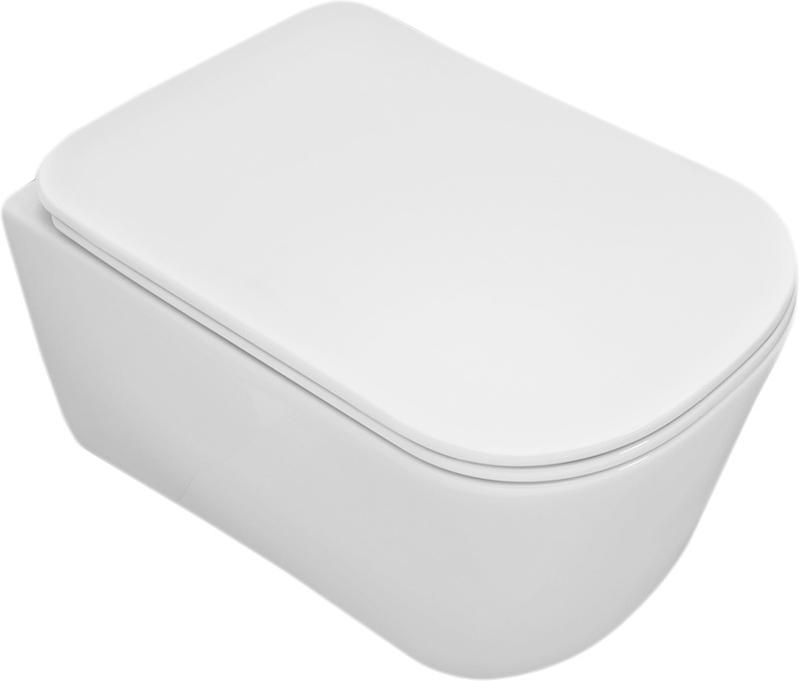 Унитаз подвесной 54х35см, безободковый, БЕЗ сиденья, крепёж арт.WB9N в компл., (цв.белый матовый), Tribeca ZZ