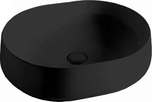 Раковина накладная на столешницу, овальная 60х40хh15см, без отв.д/смесит., без перелива, (цв.черный матовый), F10 ZZ
