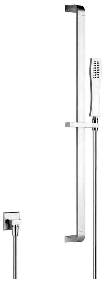 Душевая стойка с ручным душем, шлангом и шланговым подсоединением (выводом воды из стены), (цв. хром), Mimi ZZ