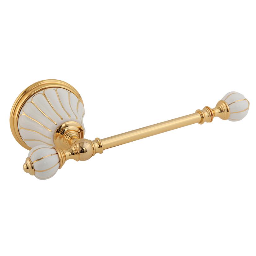 Держатель для т/б, (цв.золото / керамика), Olivia ZZ