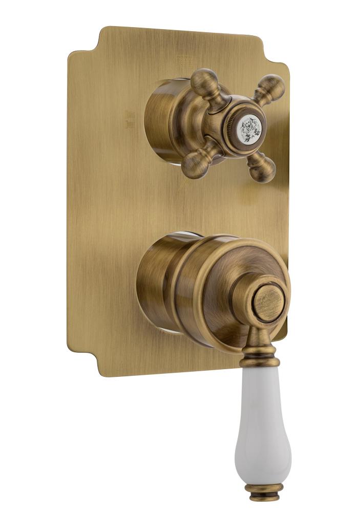 Смеситель для душа, встраиваемый в стену, на 4 потребителя, (цв.бронза), Ermitage ZZ