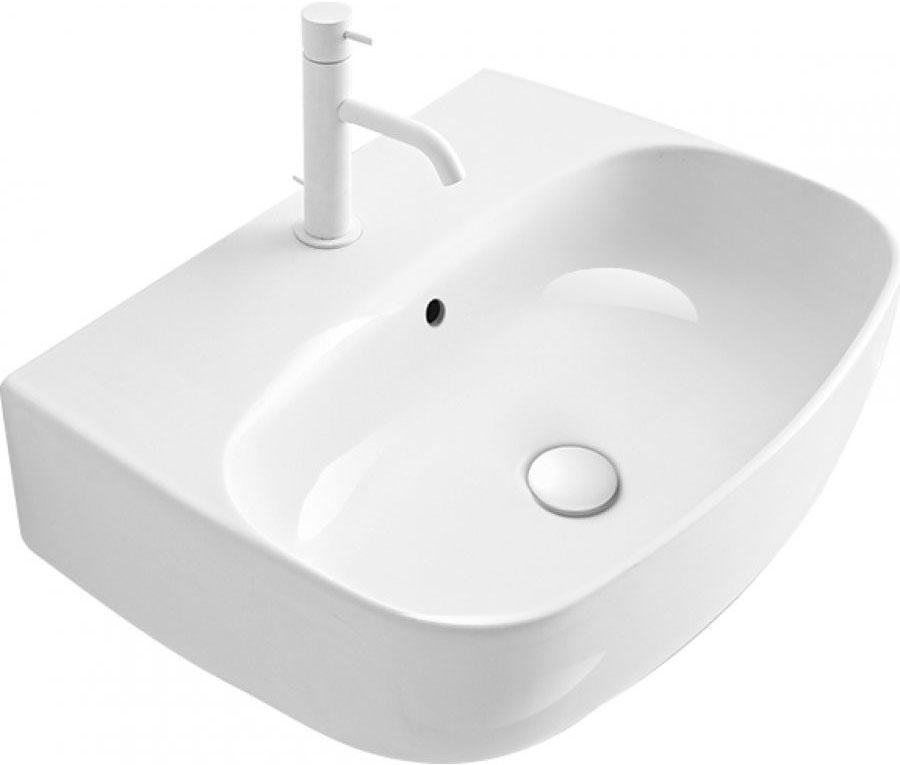 Раковина подвесная, накладная 50х45хh15см, 1 отв.д/смесит., с переливом, без крепл., (цв.белый), Nolita ZZ
