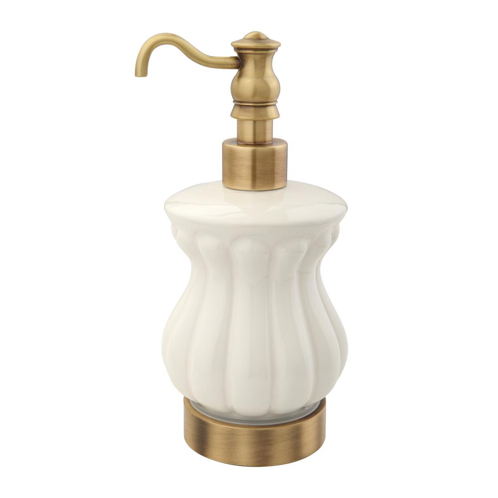 Дозатор настольный, (керамика, держатель цв.бронза), Olivia ZZ