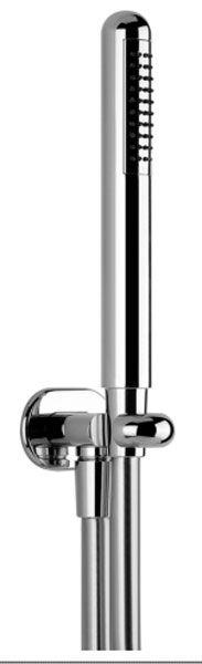 Душевой комплект: лейка, шланг 150см, кронштейн совмещ.с подводом воды, (цв. хром шлифован.), Goccia ZZ