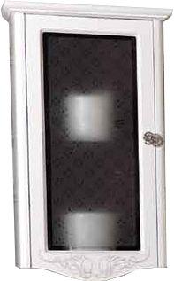 Шкаф настенный, 42,1хh77х25,1см, распашн. дверь, петли слева, с внутр. ткан. обивкой, ручка цв. хром, Hermitage ZZ