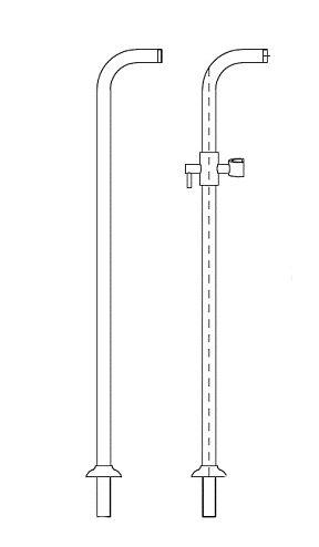 Трубы ( 2 ШТ.!!! ) для подвода воды к смесителю д/ванны из пола h820мм с крепление для ручн. душа, декор.чашка в компл. (цв. бронза), Nicolazzi ZZ