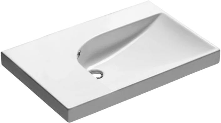 Раковина 75х50см, без отв. д/смес., чаша справа (креплен.YR47 в комплекте), Grandangolo ZZ