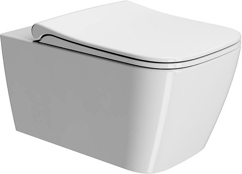 Унитаз подвесной 350х550мм, безободковый, без сиденья, без креплений, (цв.белый матовый), Nubes ZZ