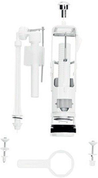 Механизм смыва для бачка унитаза, подвод воды снизу, кнопа смыва цв.хром, Hatria ZZ