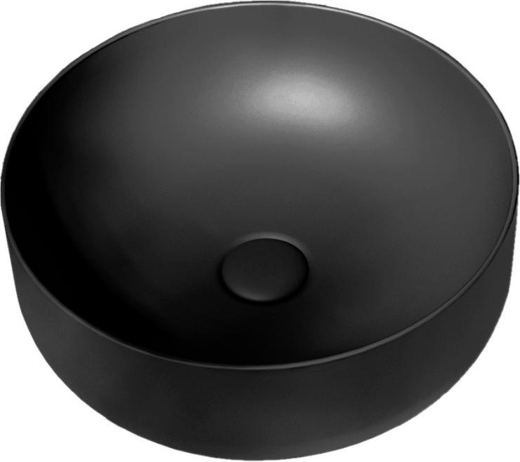 Раковина накладная на столешницу, круглая 40х40хh12(15)см, без отв.д/смесит., без перелива, (цв.черный матовый), Nolita ZZ