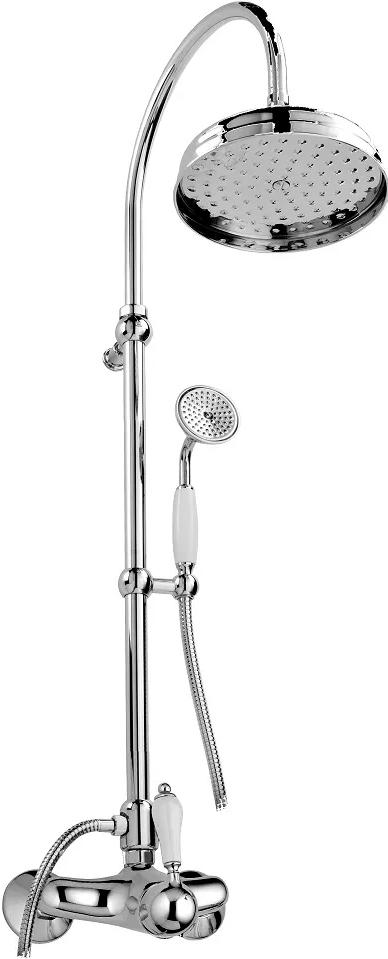 Смеситель для душа, со стационарным верхним душем d30см, лейка ручного душа, шланг в компл., (цв. хром), Phoenix ZZ
